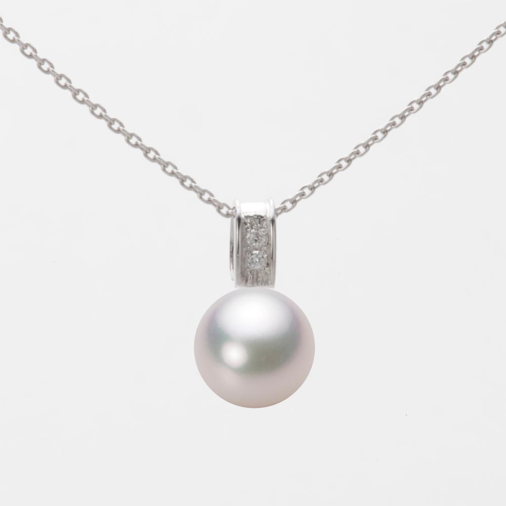 8.0mmアコヤ真珠ペンダント（ホワイトピンク・マリン）
