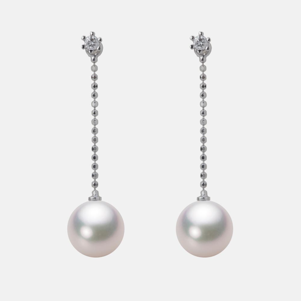 8.0mmアコヤ真珠ピアス（ホワイトピンク・マリン）