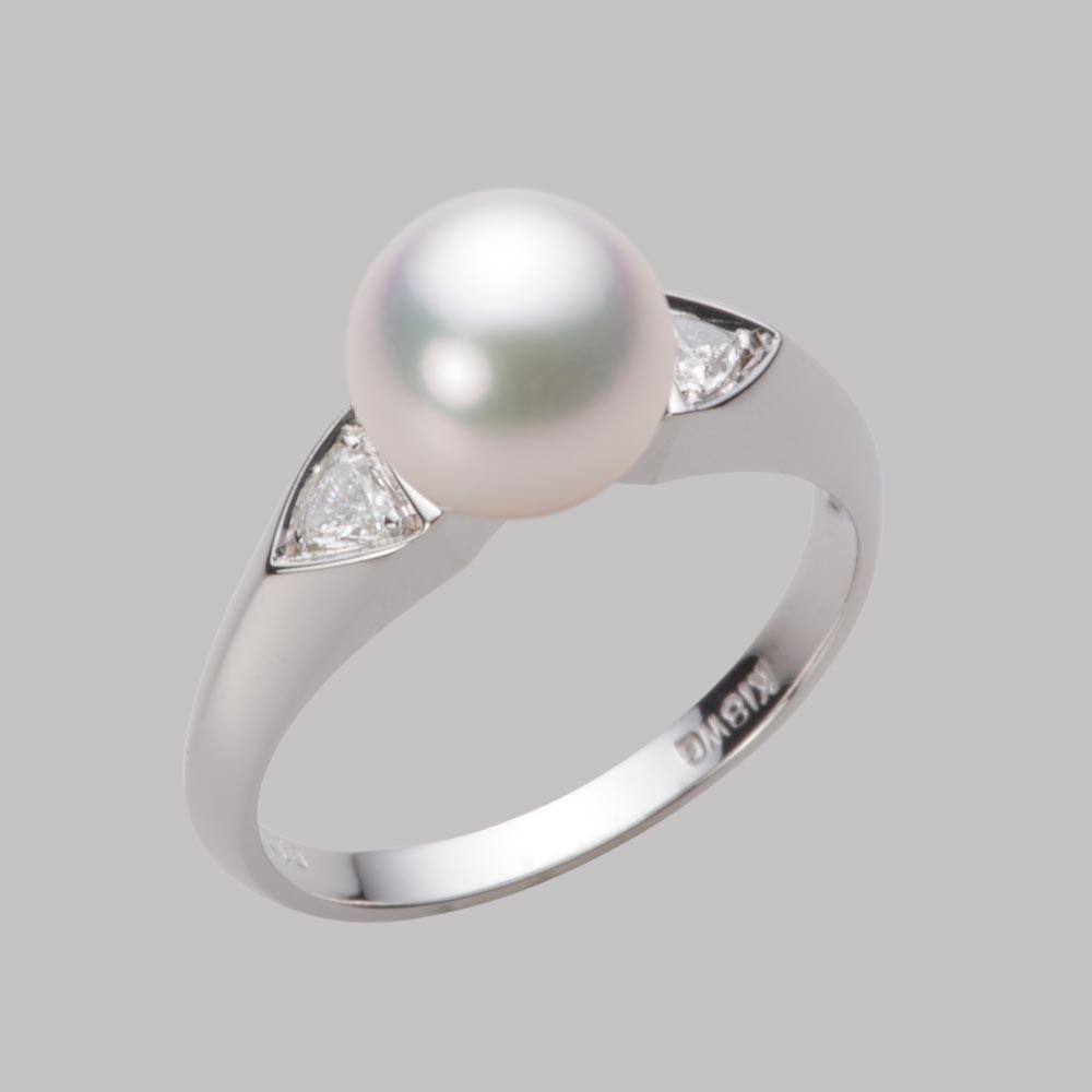 8.0mmアコヤ真珠リング（ホワイトピンク・マリン）