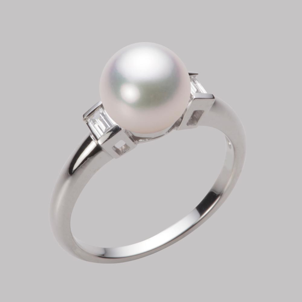 8.0mmアコヤ真珠リング（ホワイトピンク・マリン）