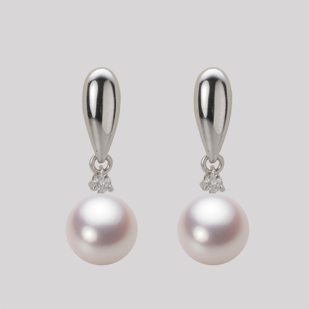 8.0mmアコヤ真珠ピアス（ホワイトピンク・ロゼ）