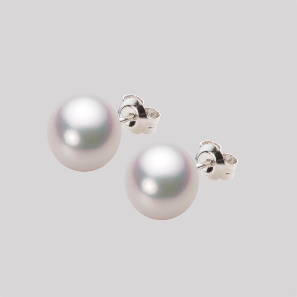 8.5mm アコヤ真珠ピアス （ホワイトピンク・マリン）