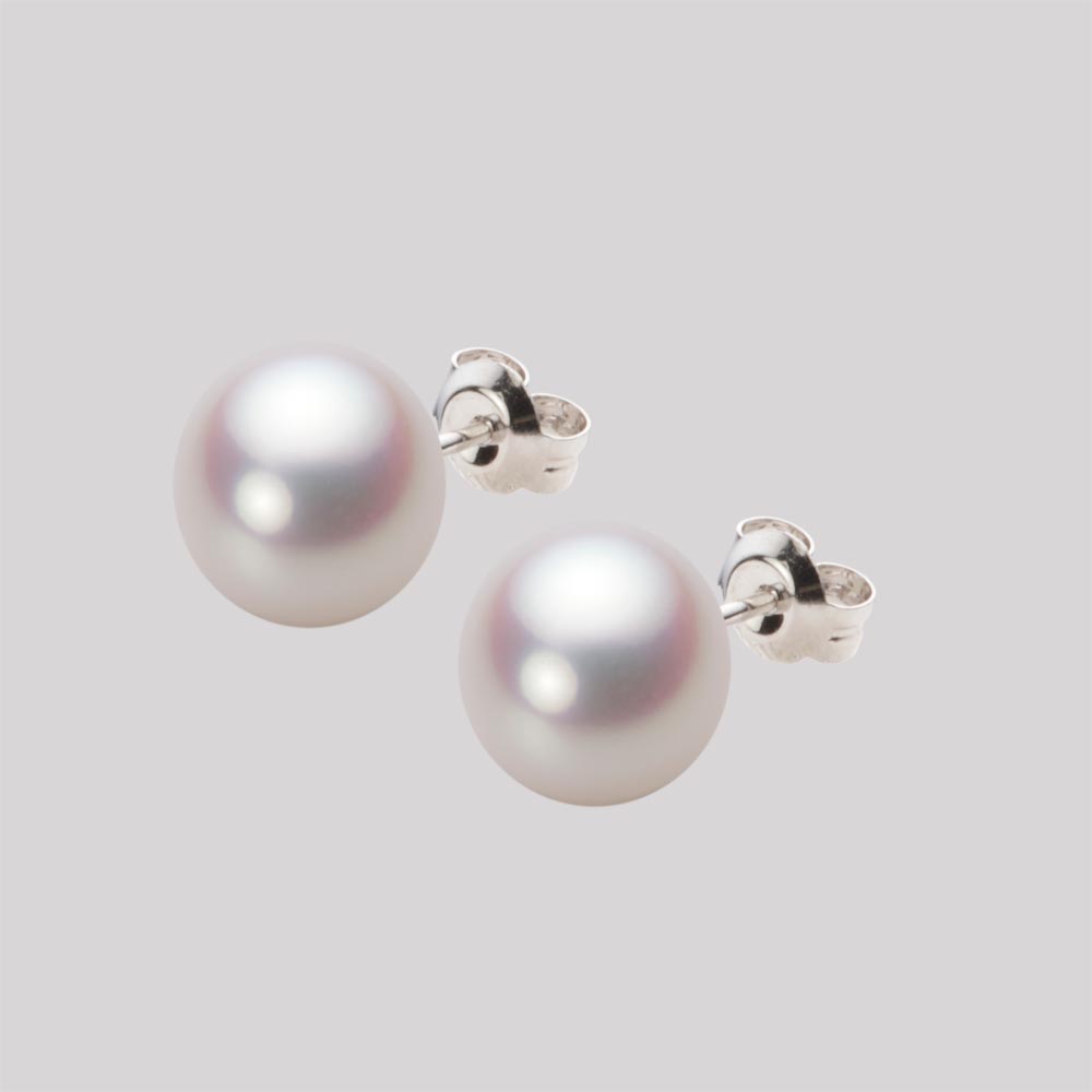 8.5mm アコヤ真珠ピアス （ホワイトピンク・ロゼ）