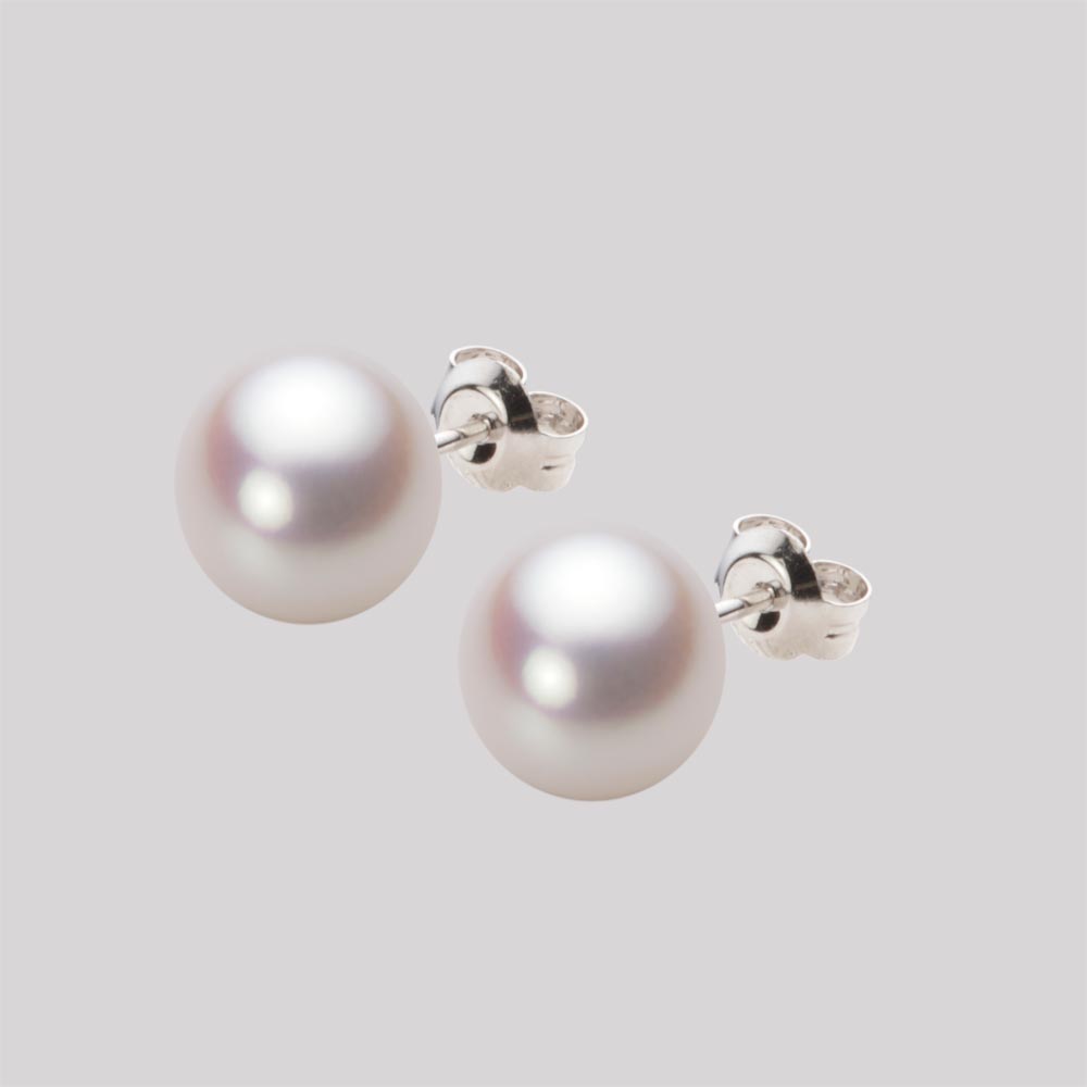 8.5mm アコヤ真珠ピアス （ホワイトピンク・ロゼ）