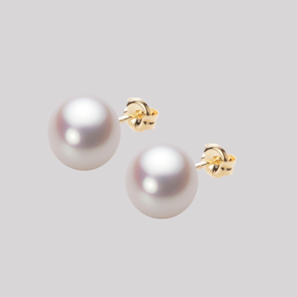 8.5mm アコヤ真珠ピアス （ホワイトピンク・ロゼ）