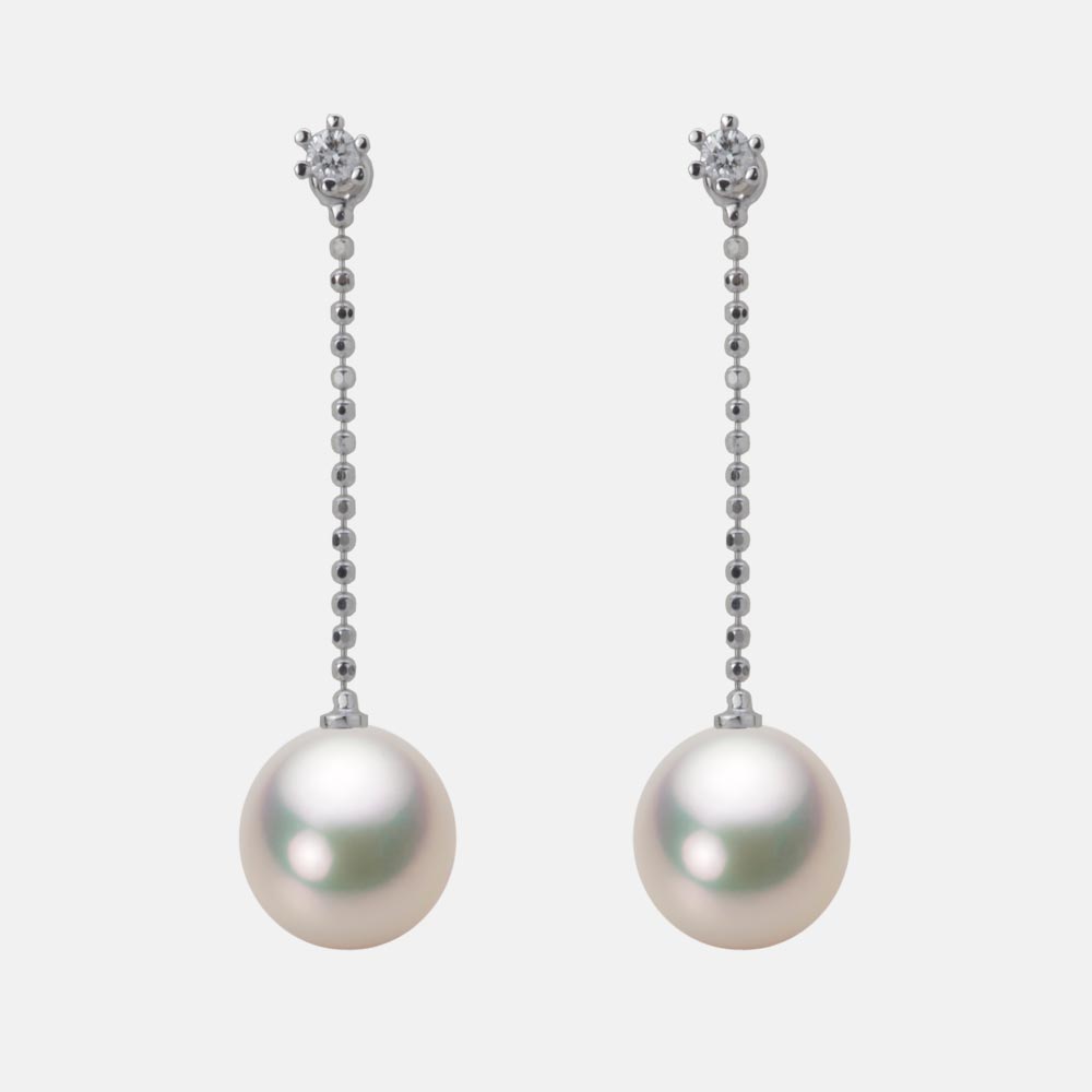 8.5mm アコヤ真珠ピアス （シャンパンホワイト）