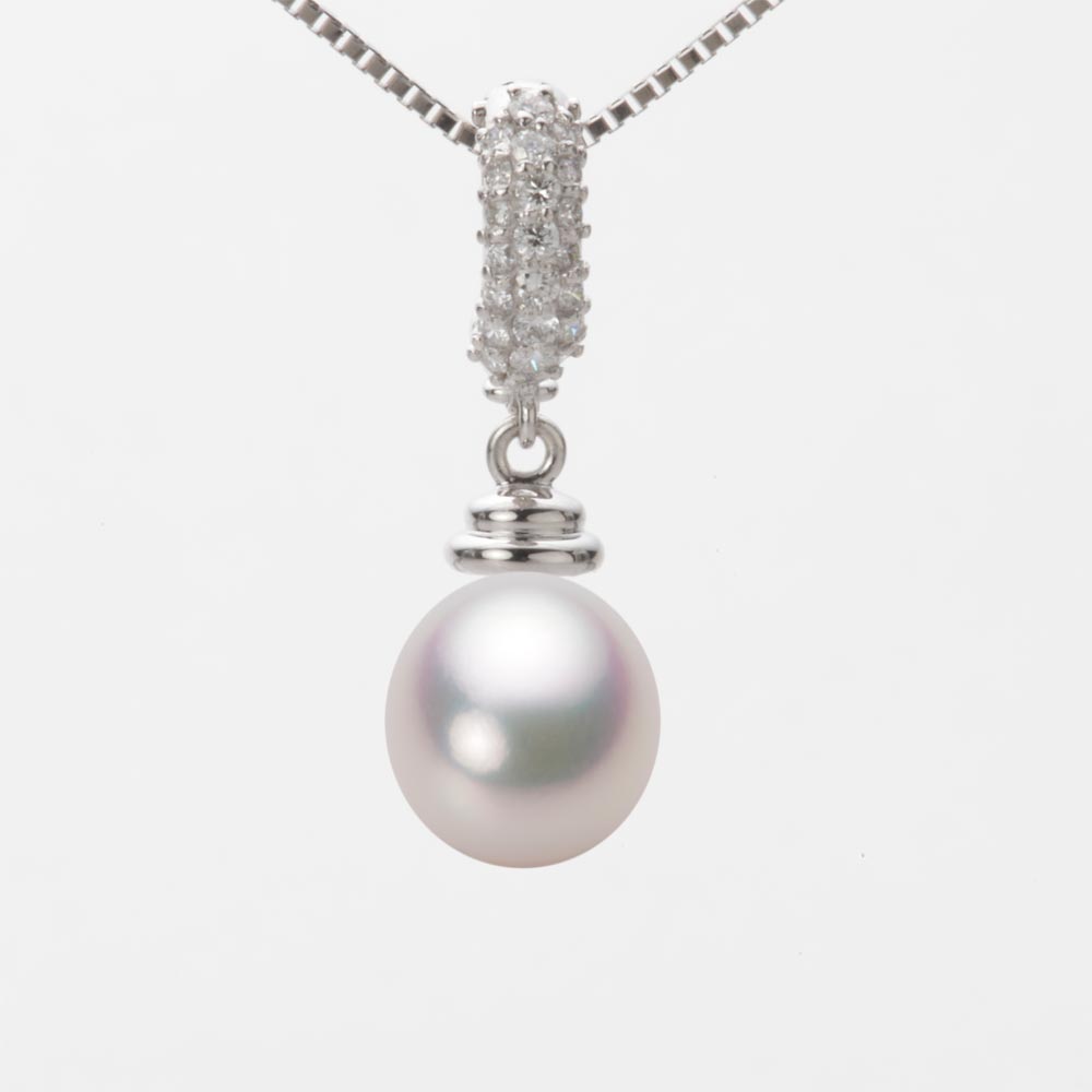 8.5mm アコヤ真珠ペンダント （ホワイトピンク・マリン）