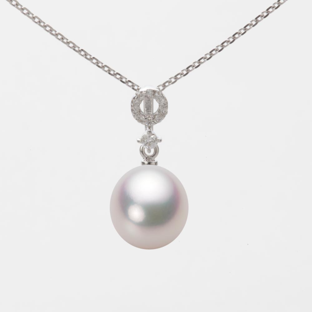 8.5mm アコヤ真珠ペンダント （ホワイトピンク・マリン）