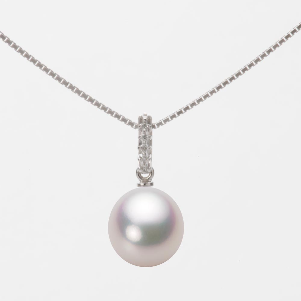 8.5mm アコヤ真珠ペンダント （ホワイトピンク・マリン）