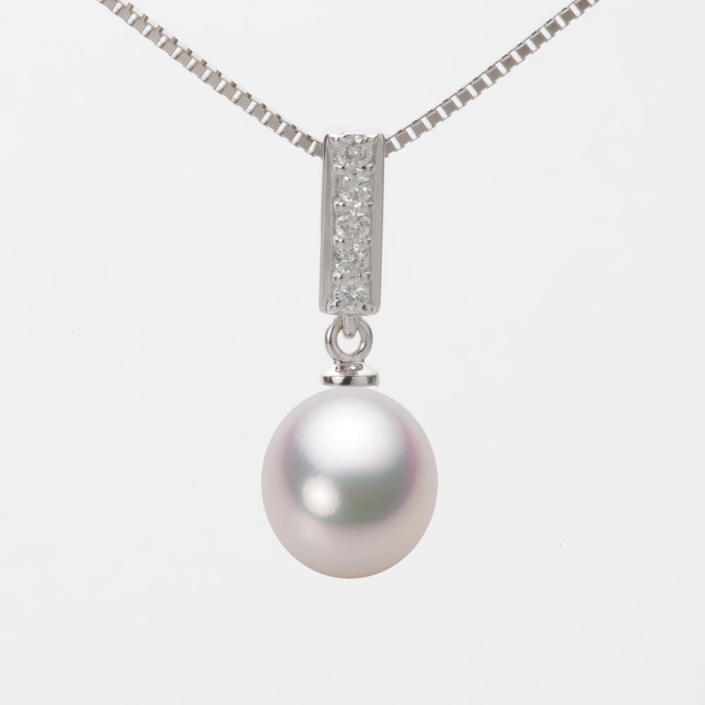 8.5mm アコヤ真珠ペンダント （ホワイトピンク・マリン）