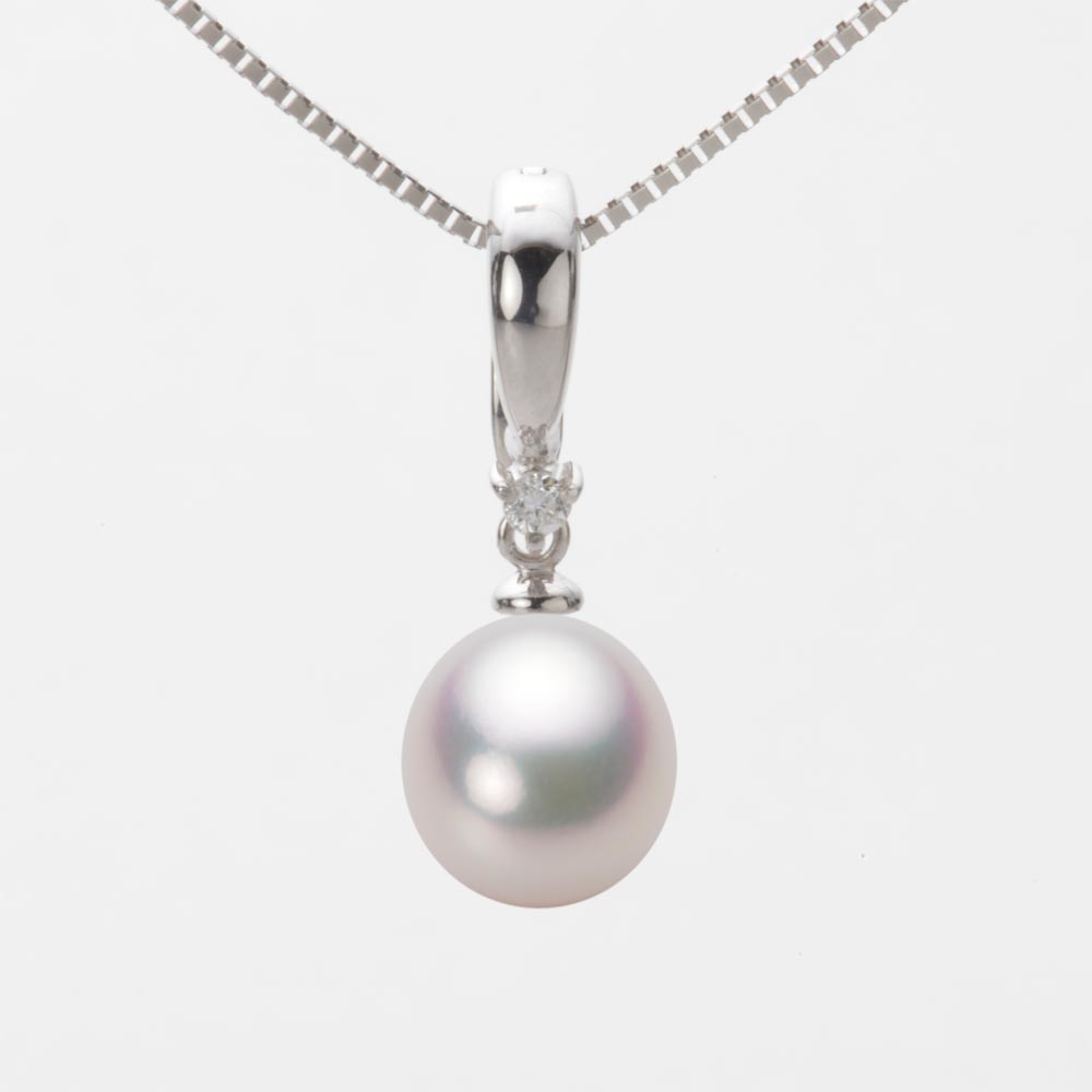 8.5mm アコヤ真珠ペンダント （ホワイトピンク・マリン）