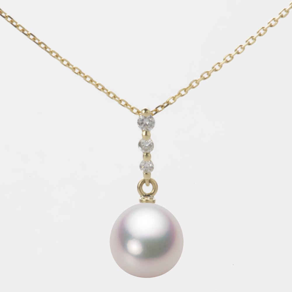 8.5mm アコヤ真珠ペンダント （ホワイトピンク・マリン）