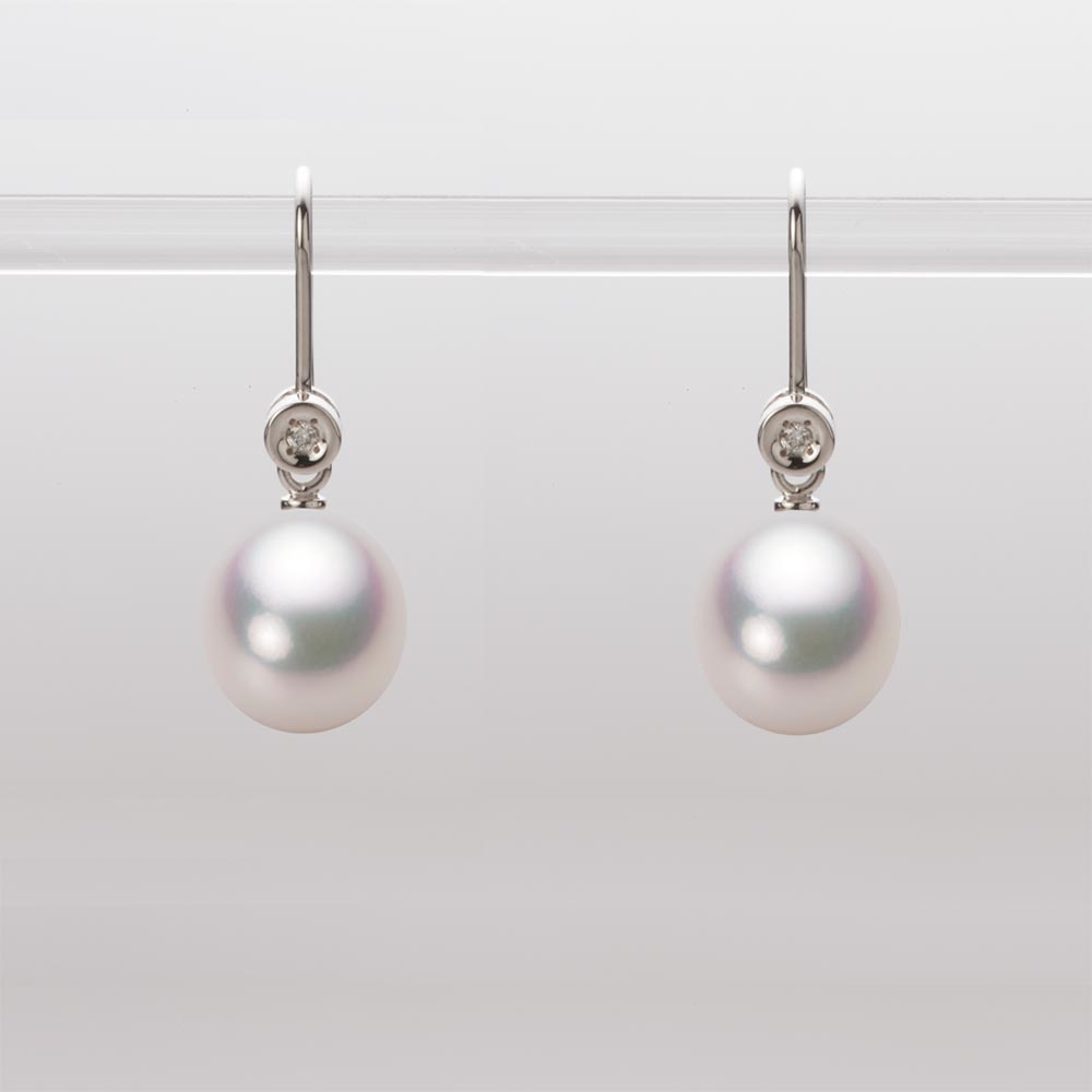 8.5mm アコヤ真珠ピアス （ホワイトピンク・マリン）