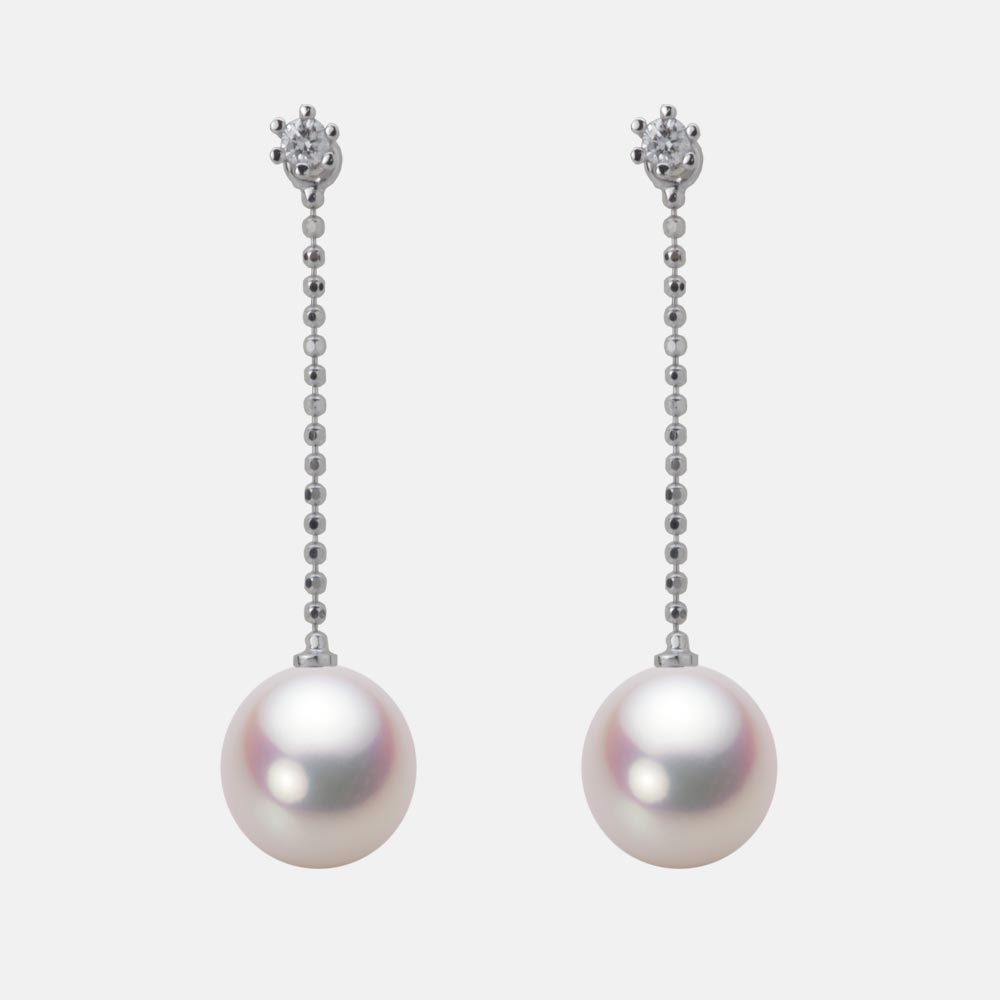 8.5mm アコヤ真珠ピアス （ホワイトピンク・ロゼ）