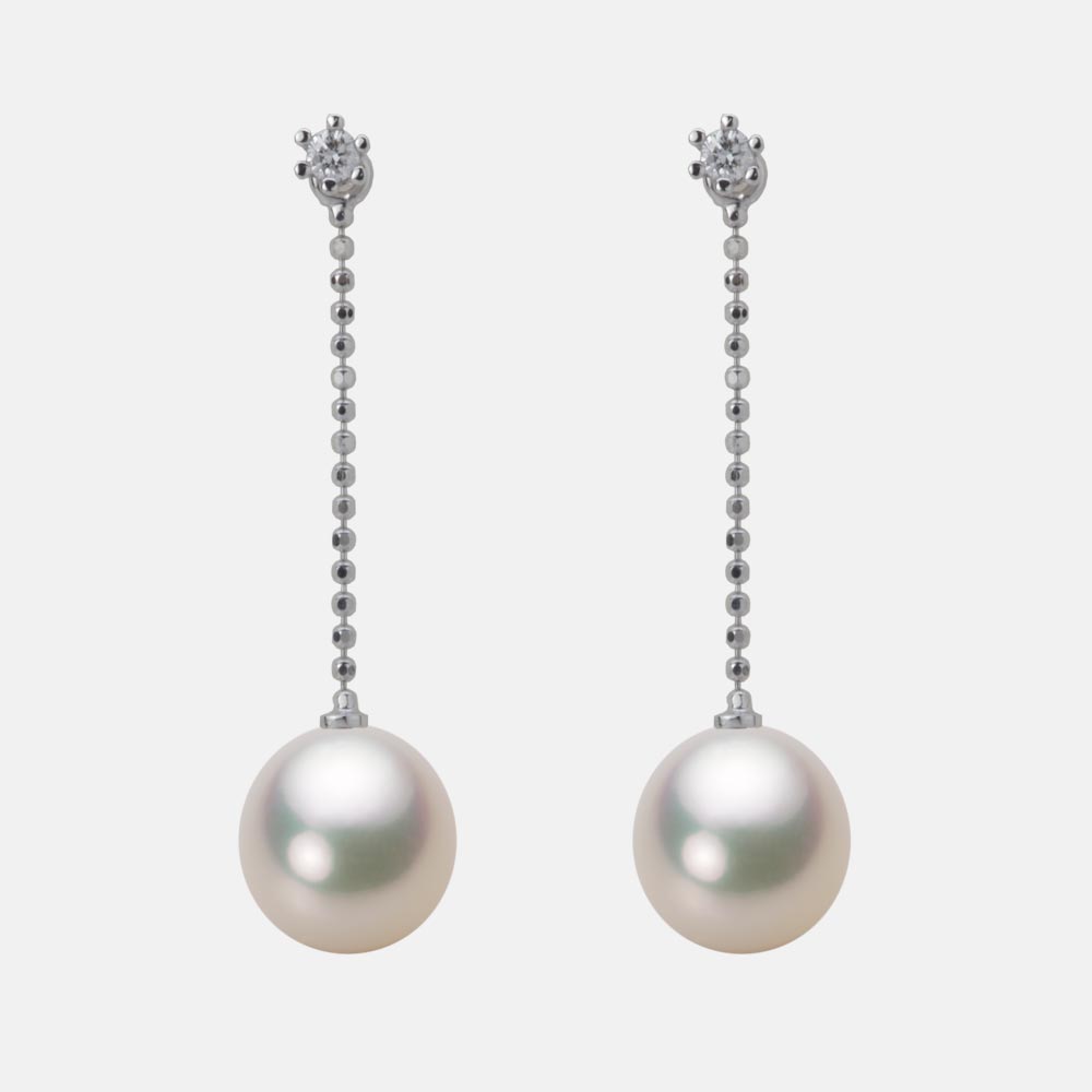 8.5mm アコヤ真珠ピアス （シャンパンホワイト）