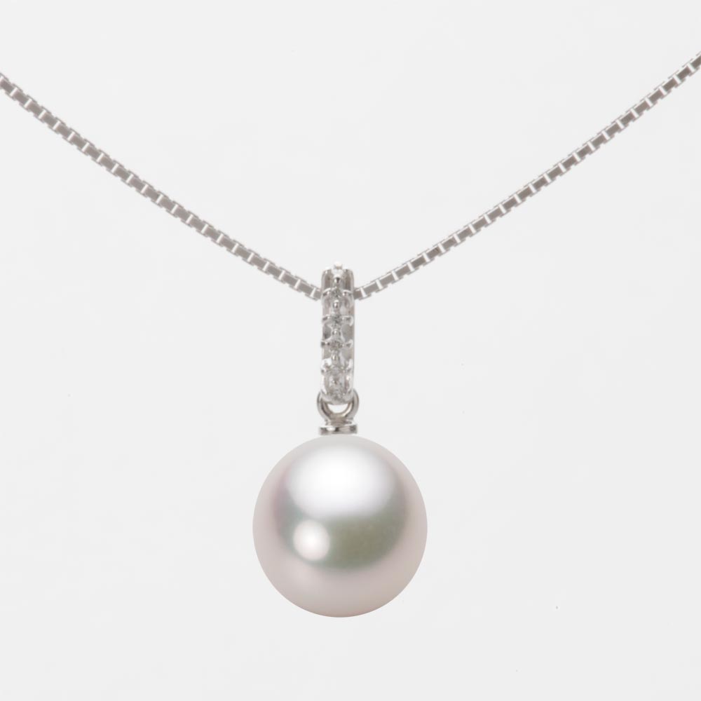 8.5mm アコヤ真珠ペンダント （ホワイトピンク・マリン）