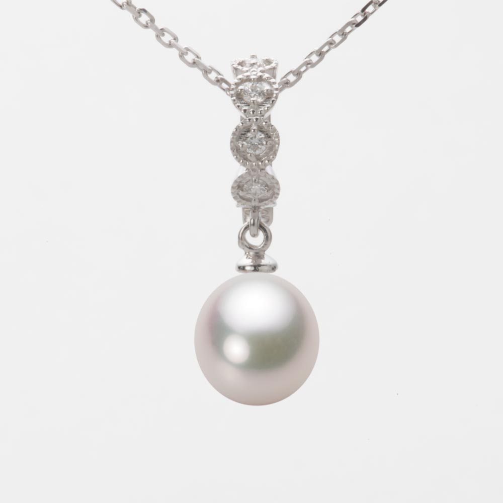 8.5mm アコヤ真珠ペンダント （ホワイトピンク・マリン）