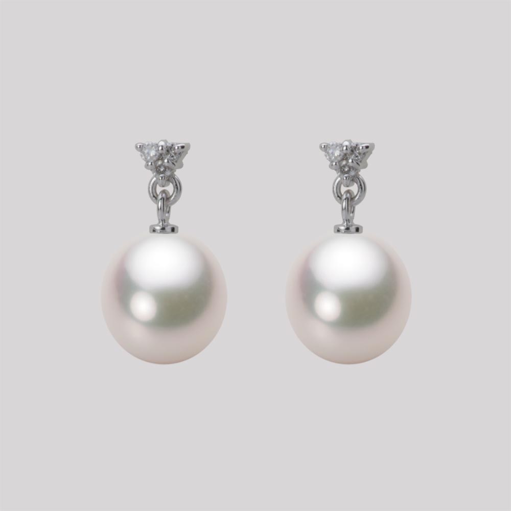 8.5mm アコヤ真珠ピアス （ホワイトピンク・マリン）