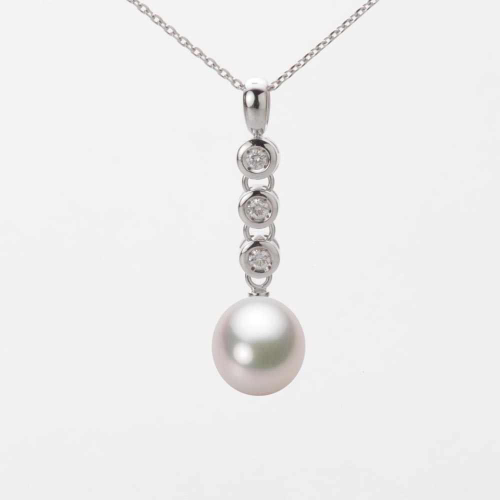 8.5mm アコヤ真珠ペンダント （ホワイトピンク・マリン）