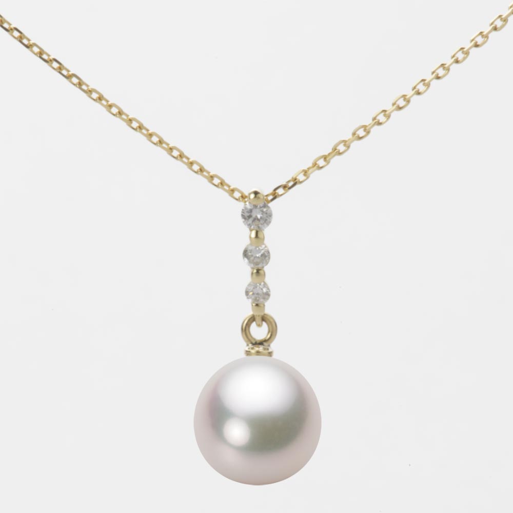 8.5mm アコヤ真珠ペンダント （ホワイトピンク・マリン）