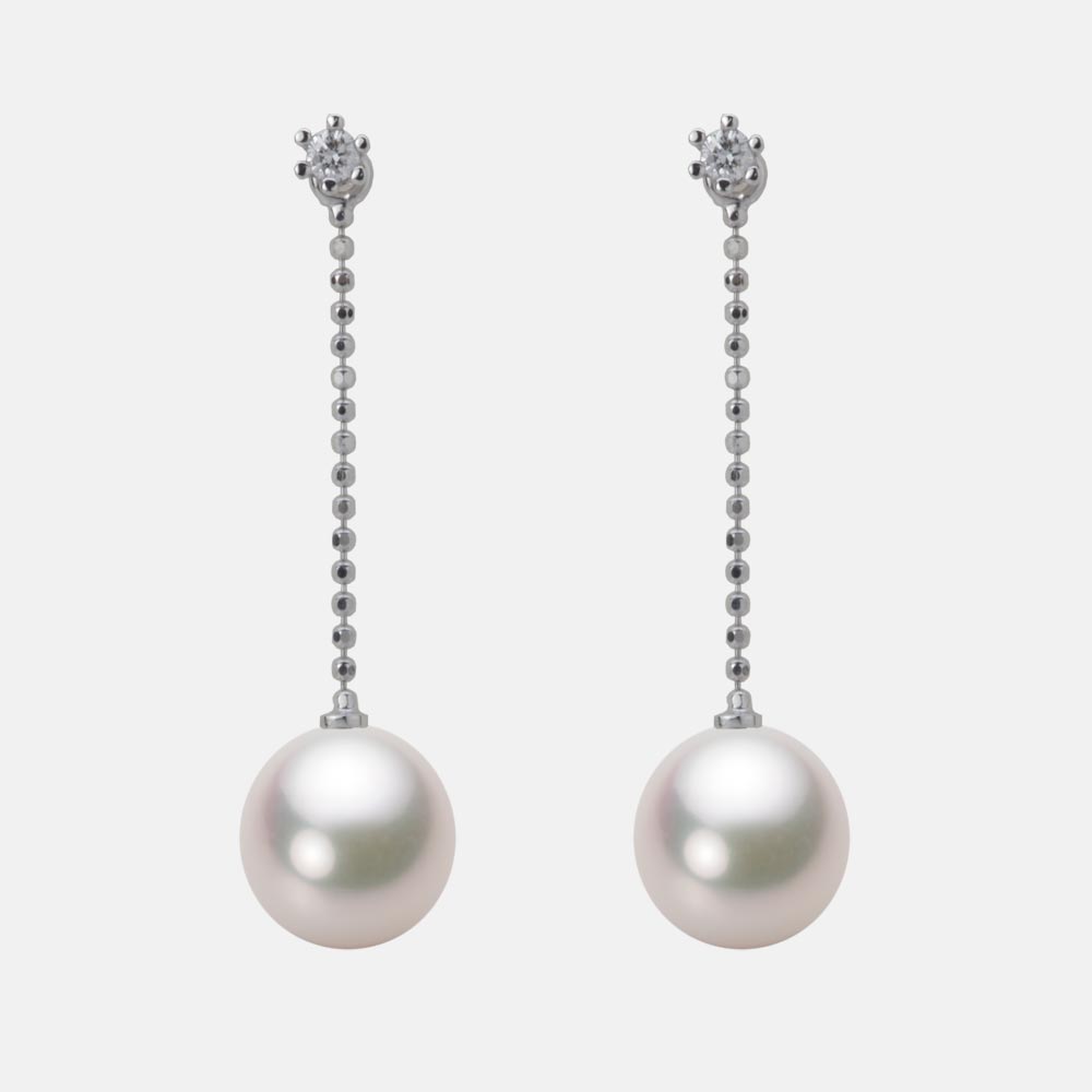 8.5mm アコヤ真珠ピアス （ホワイトピンク・マリン）