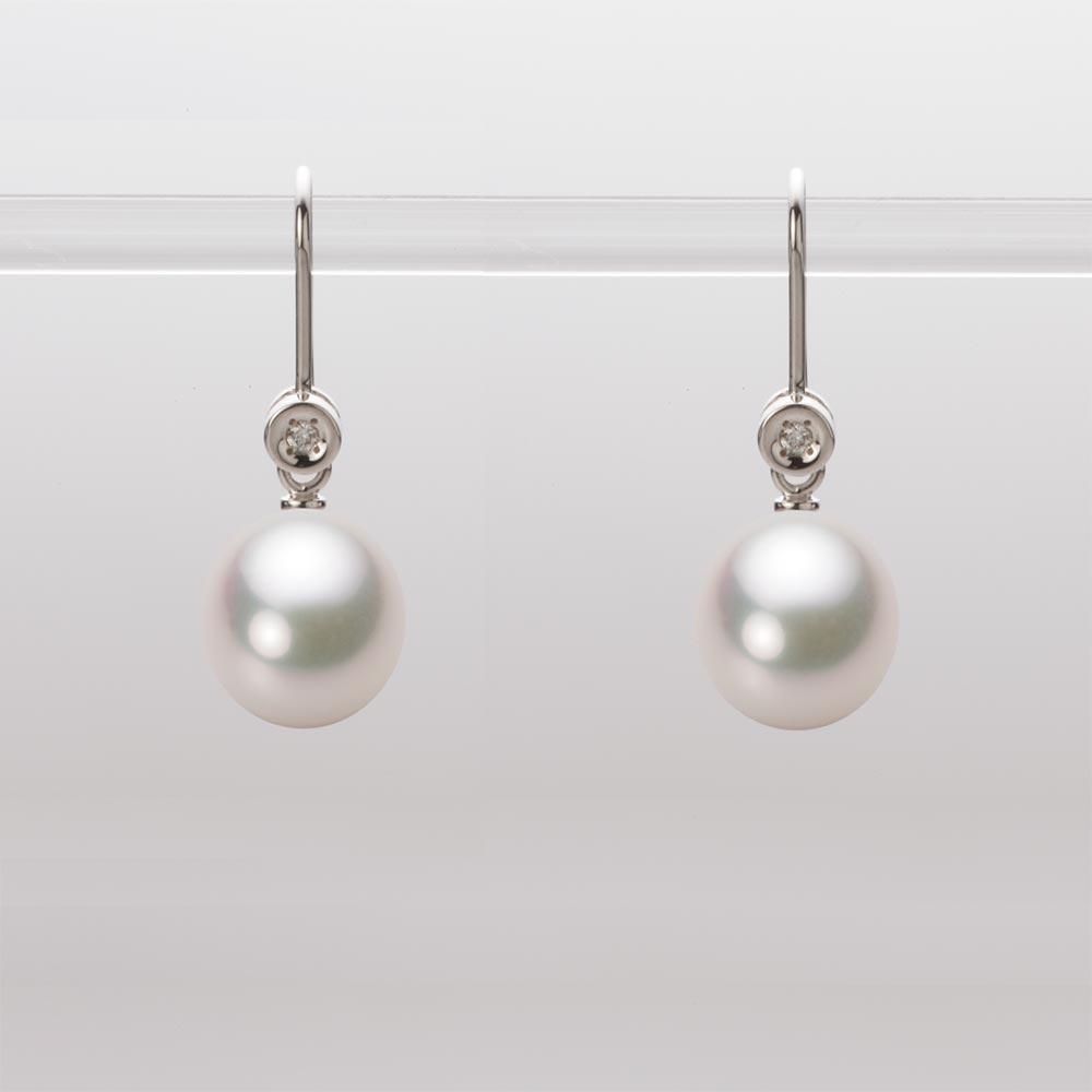 8.5mm アコヤ真珠ピアス （ホワイトピンク・マリン）