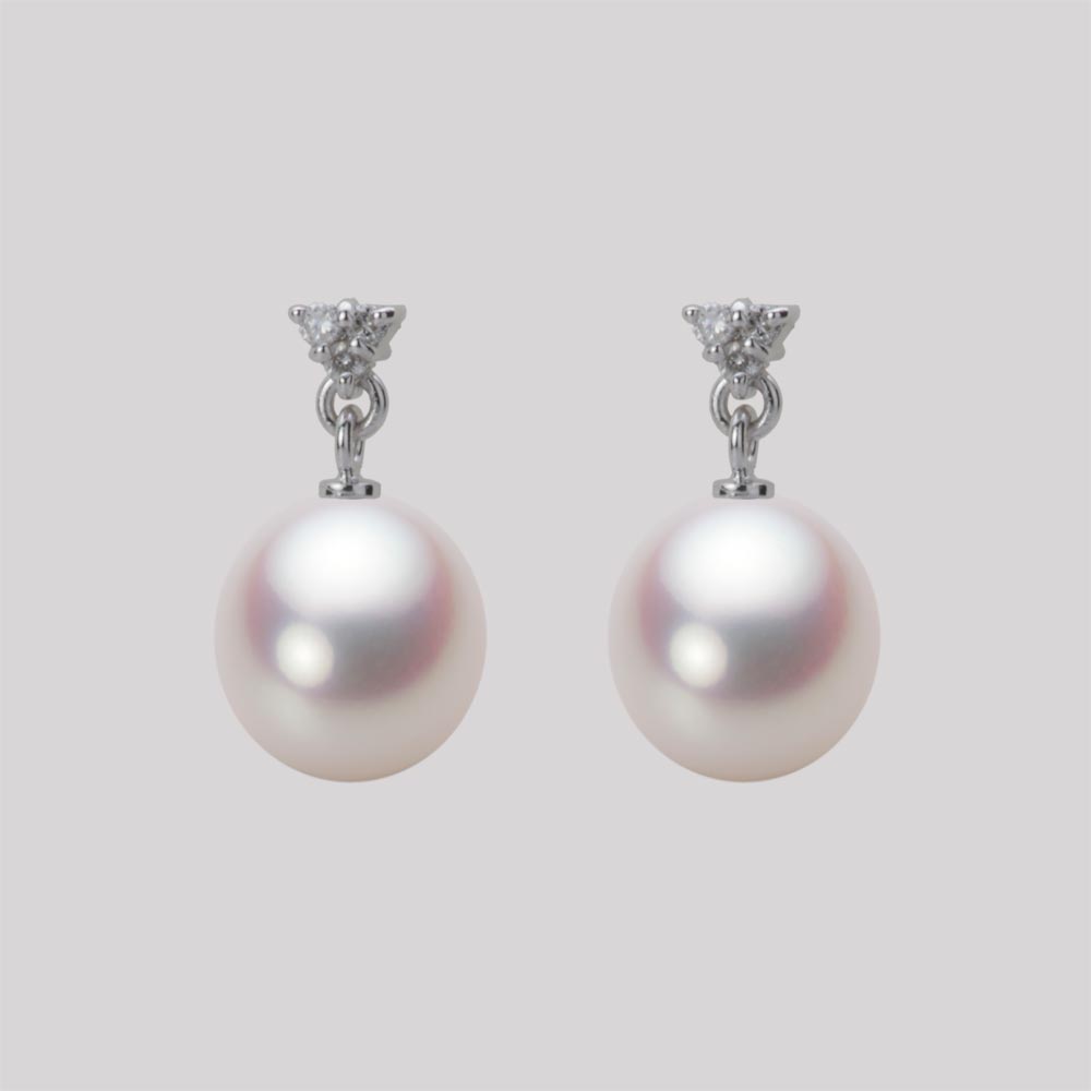 8.5mm アコヤ真珠ピアス （ホワイトピンク・ロゼ）