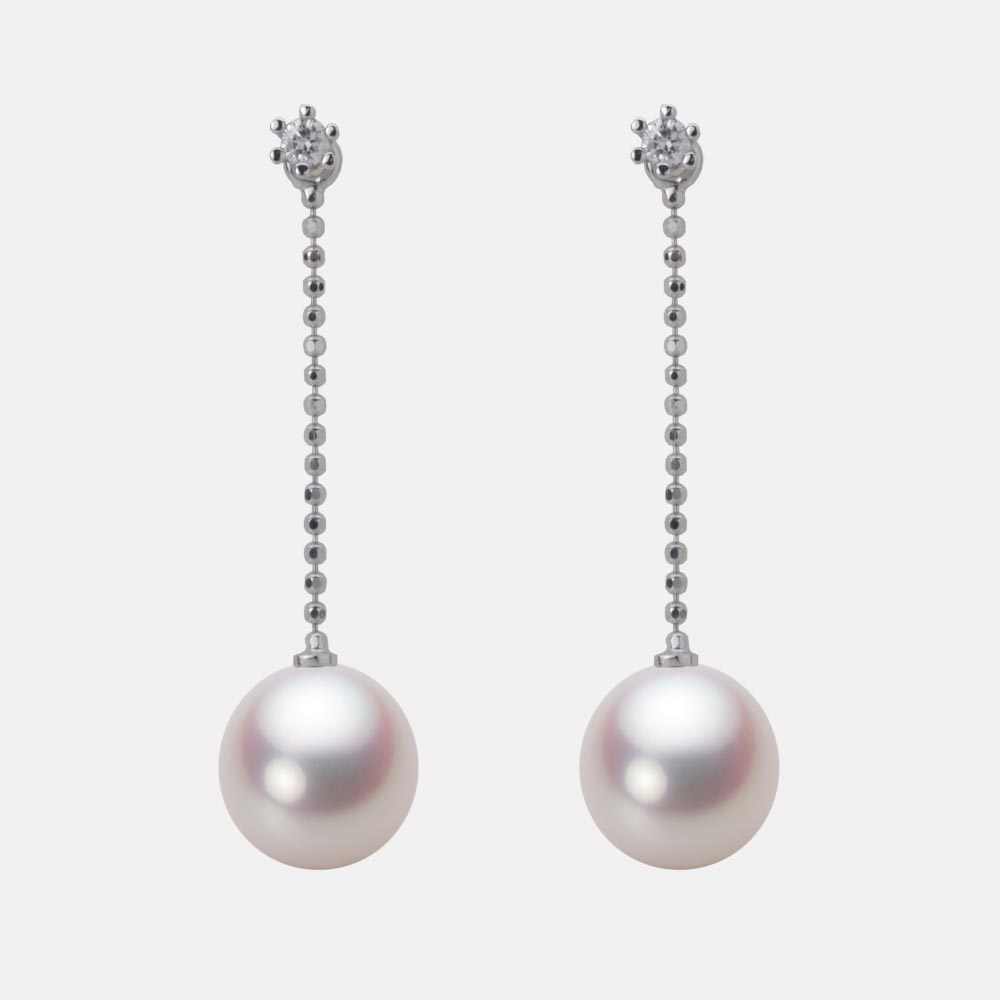 8.5mm アコヤ真珠ピアス （ホワイトピンク・ロゼ）