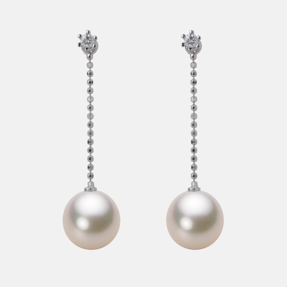 8.5mm アコヤ真珠ピアス （シャンパンホワイト）