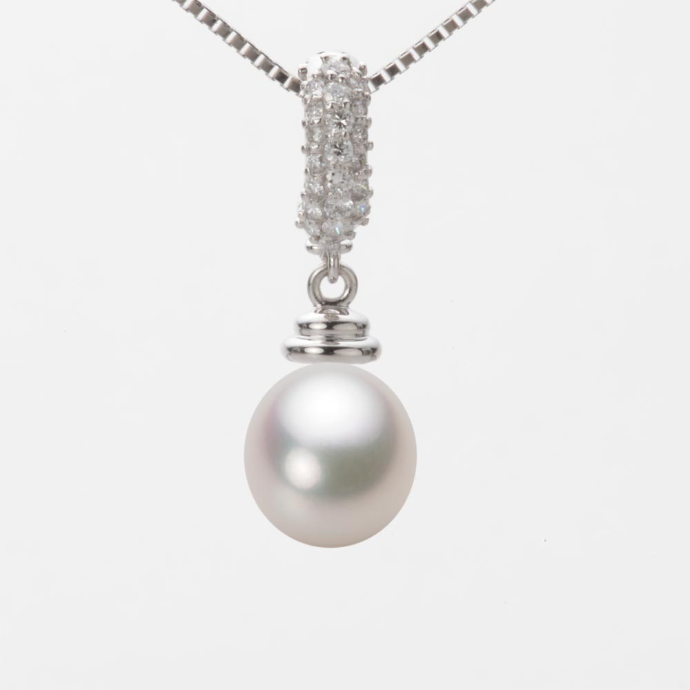 8.5mm アコヤ真珠ペンダント （ホワイトピンク・マリン）