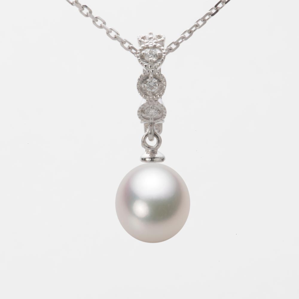 8.5mm アコヤ真珠ペンダント （ホワイトピンク・マリン）