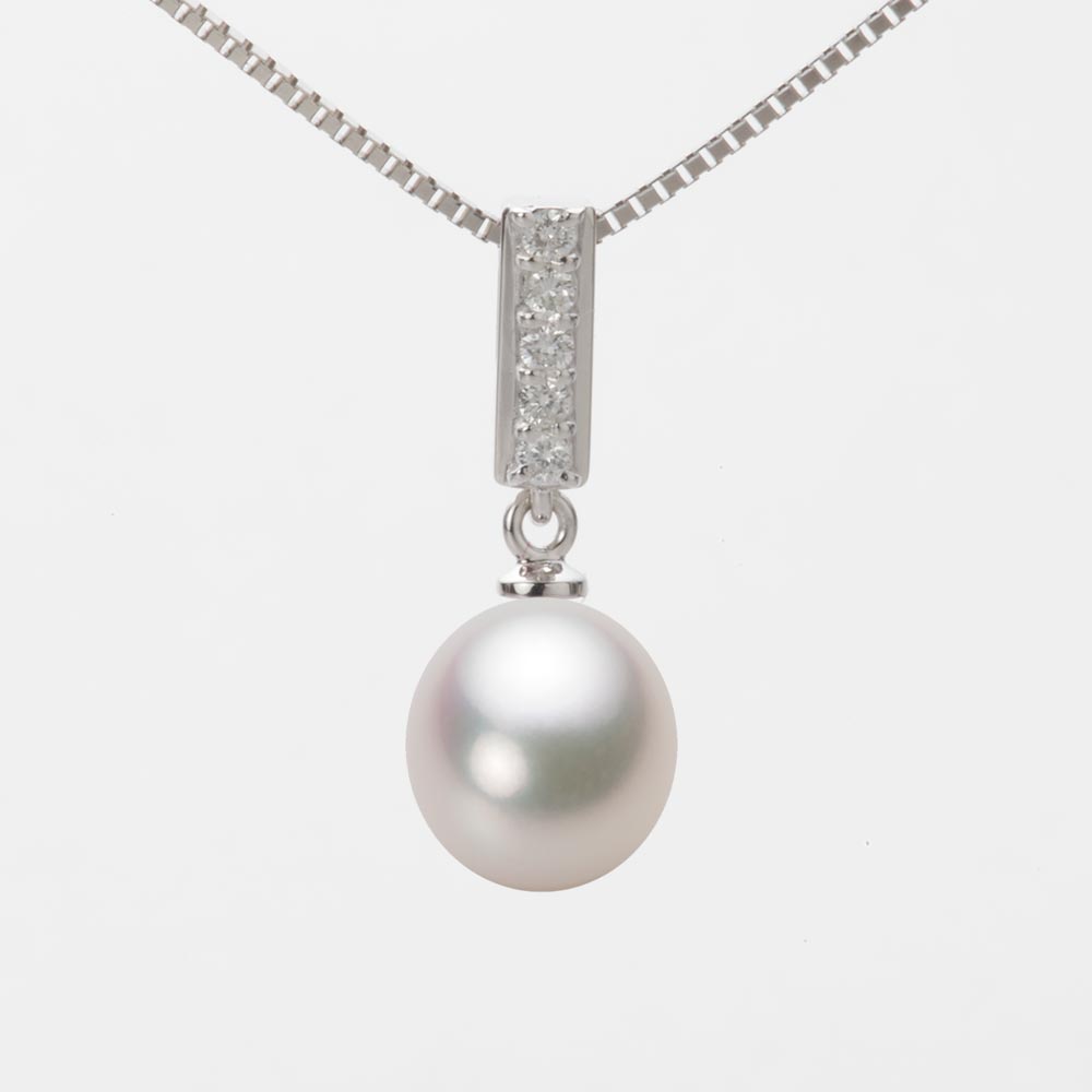 8.5mm アコヤ真珠ペンダント （ホワイトピンク・マリン）