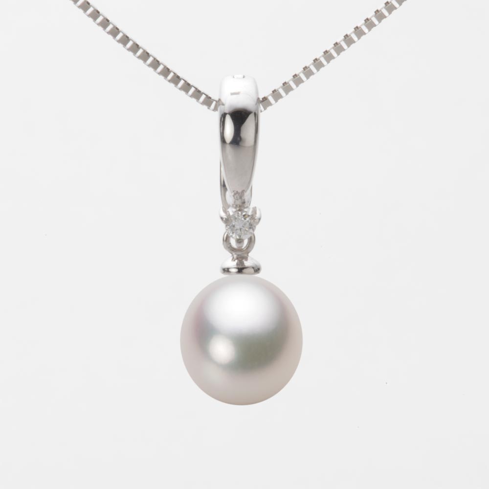 8.5mm アコヤ真珠ペンダント （ホワイトピンク・マリン）