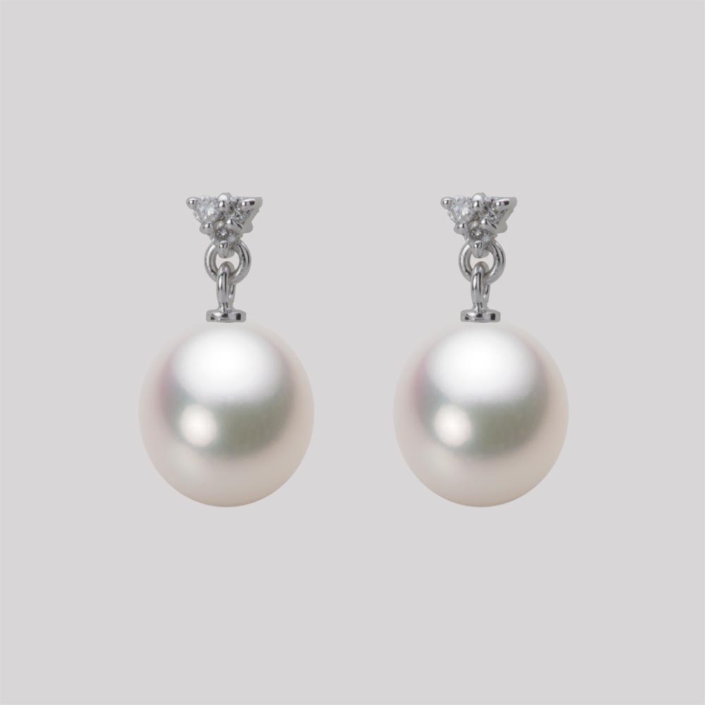 8.5mm アコヤ真珠ピアス （ホワイトピンク・マリン）