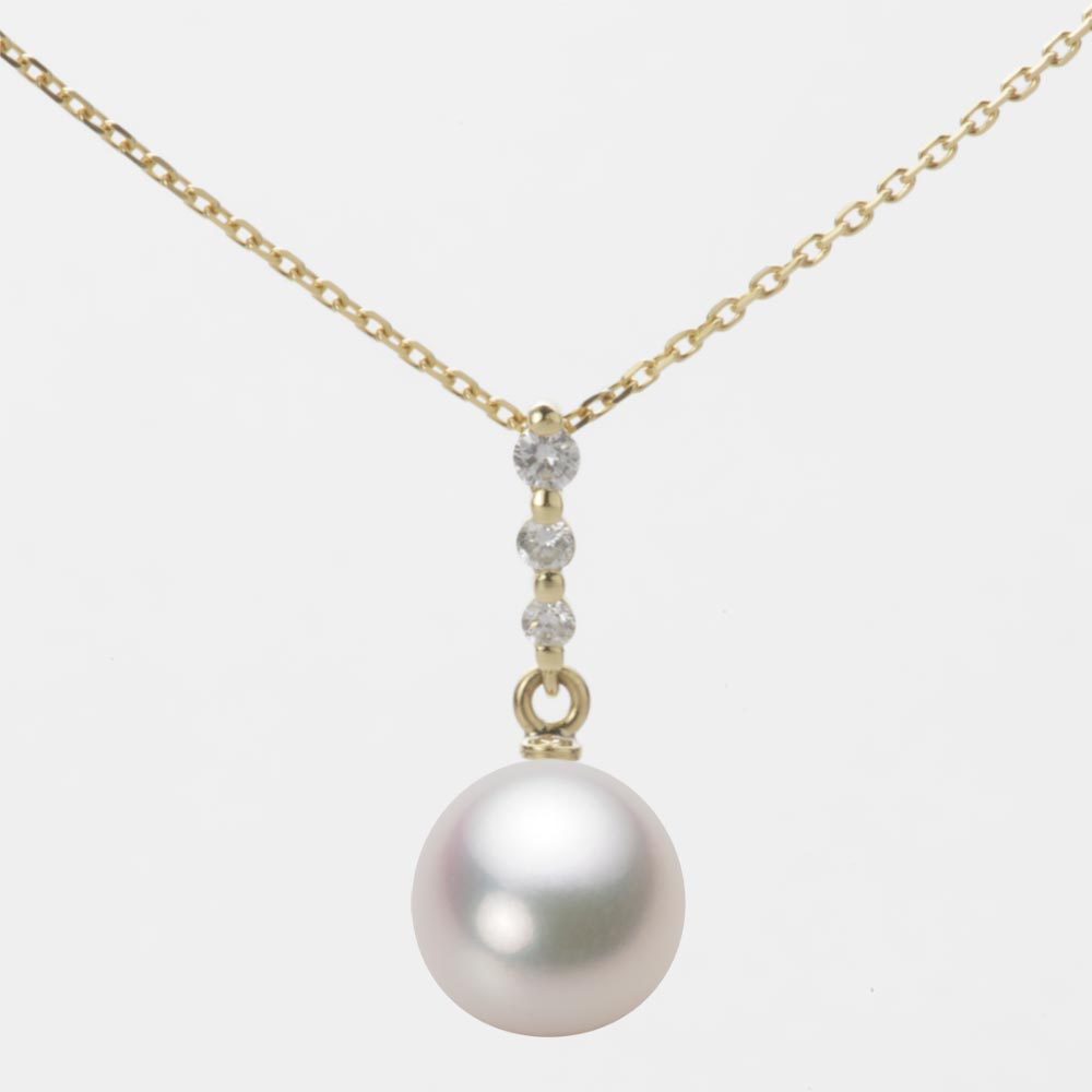 8.5mm アコヤ真珠ペンダント （ホワイトピンク・マリン）