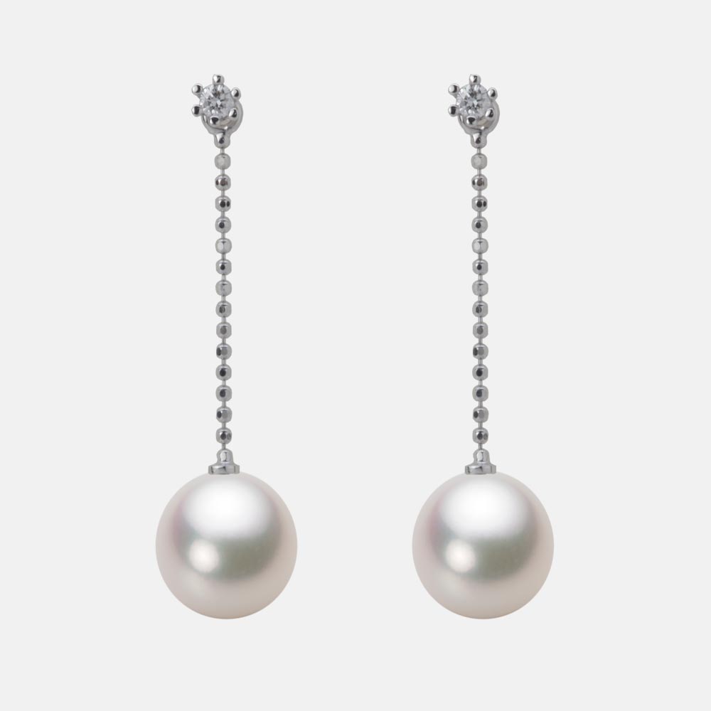 8.5mm アコヤ真珠ピアス （ホワイトピンク・マリン）