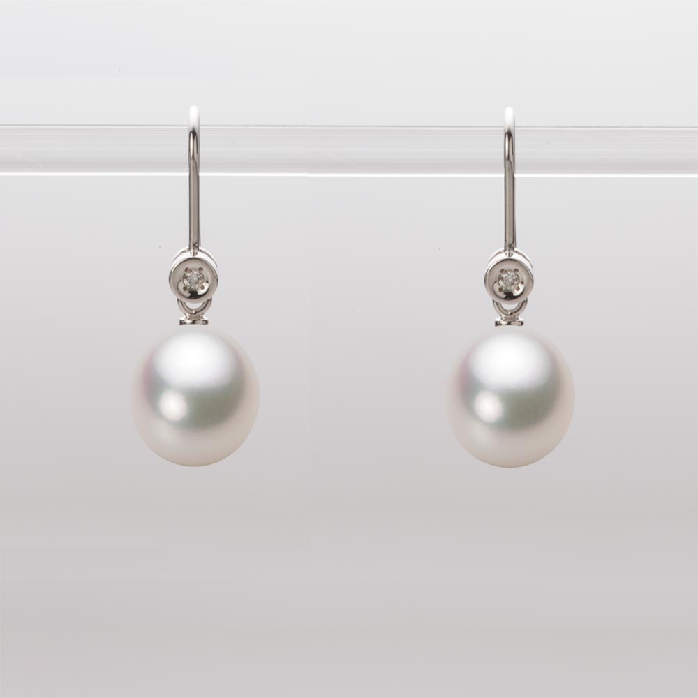 8.5mm アコヤ真珠ピアス （ホワイトピンク・マリン）