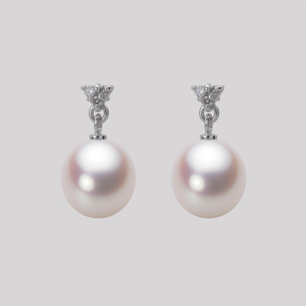 8.5mm アコヤ真珠ピアス （ホワイトピンク・ロゼ）