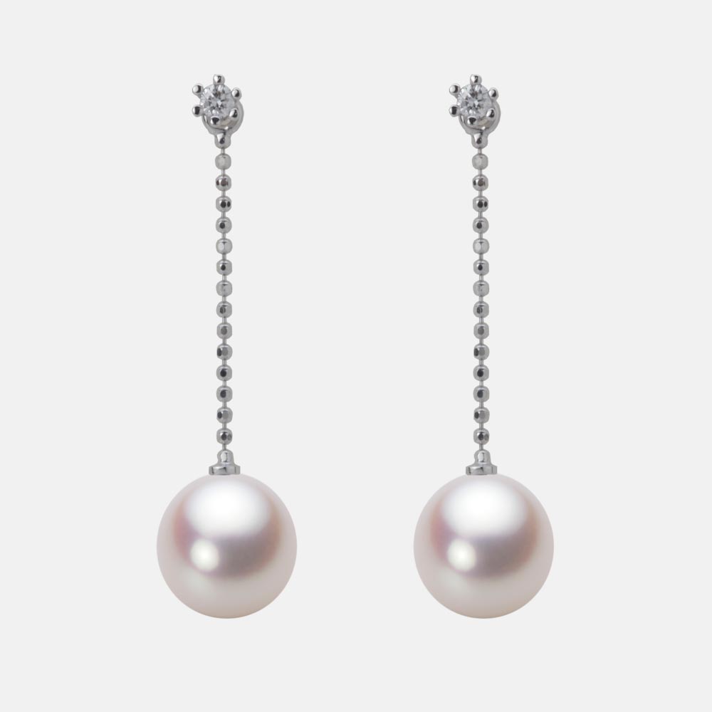 8.5mm アコヤ真珠ピアス （ホワイトピンク・ロゼ）