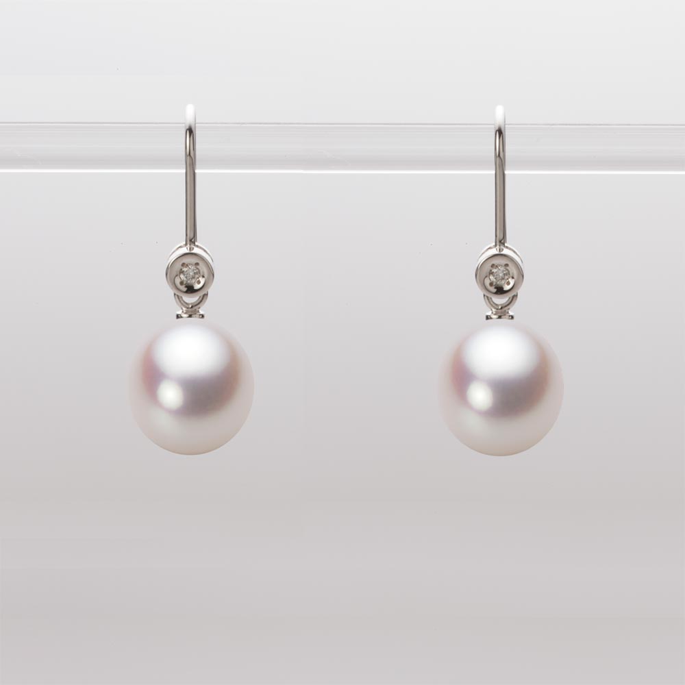 8.5mm アコヤ真珠ピアス （ホワイトピンク・ロゼ）