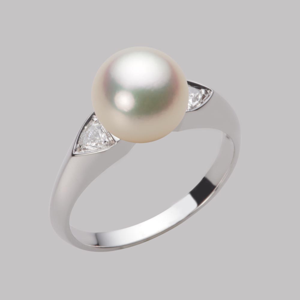 8.5mmアコヤ真珠リング（シャンパンゴールド）