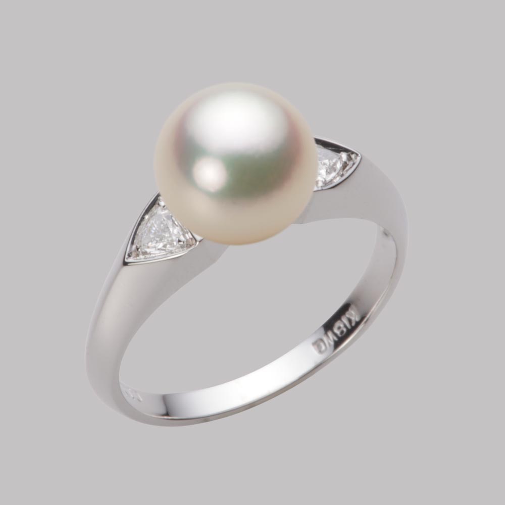 8.5mmアコヤ真珠リング（シャンパンゴールド）