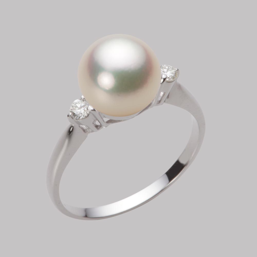 8.5mmアコヤ真珠リング（シャンパンゴールド）