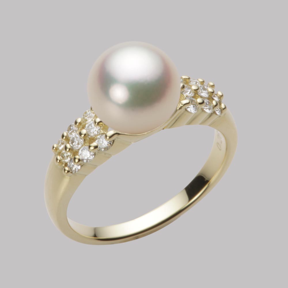 8.5mmアコヤ真珠リング（シャンパンゴールド）