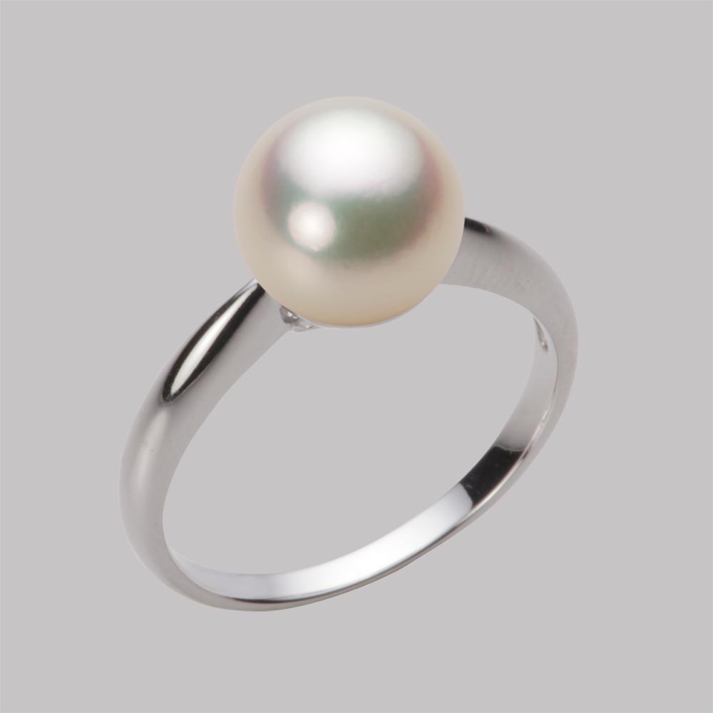 8.5mmアコヤ真珠リング（シャンパンゴールド）