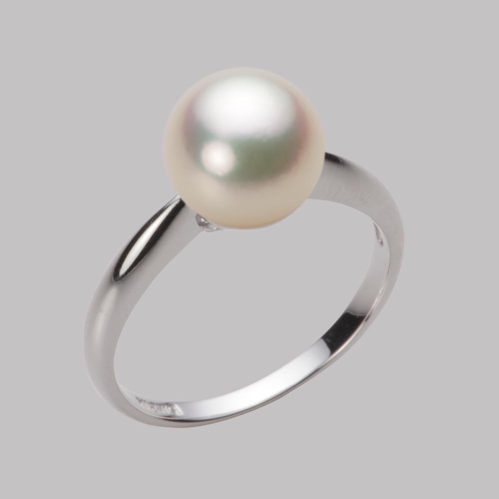 8.5mmアコヤ真珠リング（シャンパンゴールド）