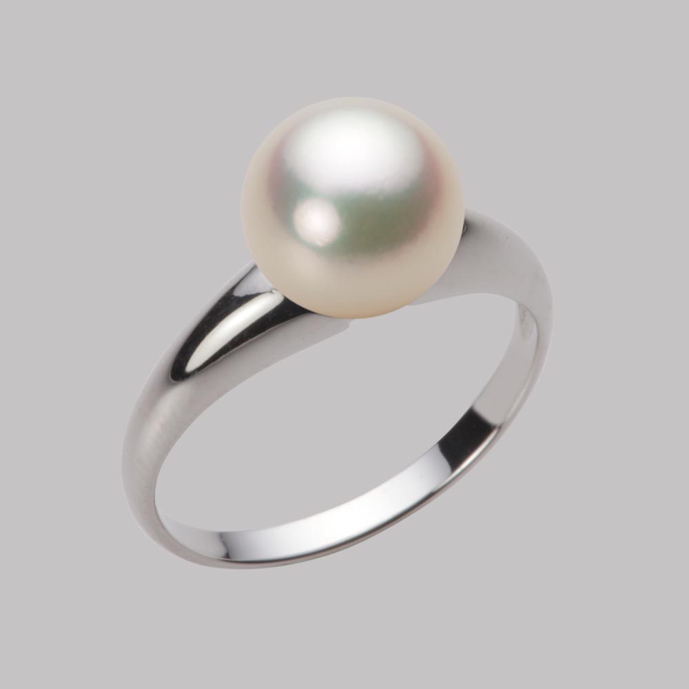 8.5mmアコヤ真珠リング（シャンパンゴールド）