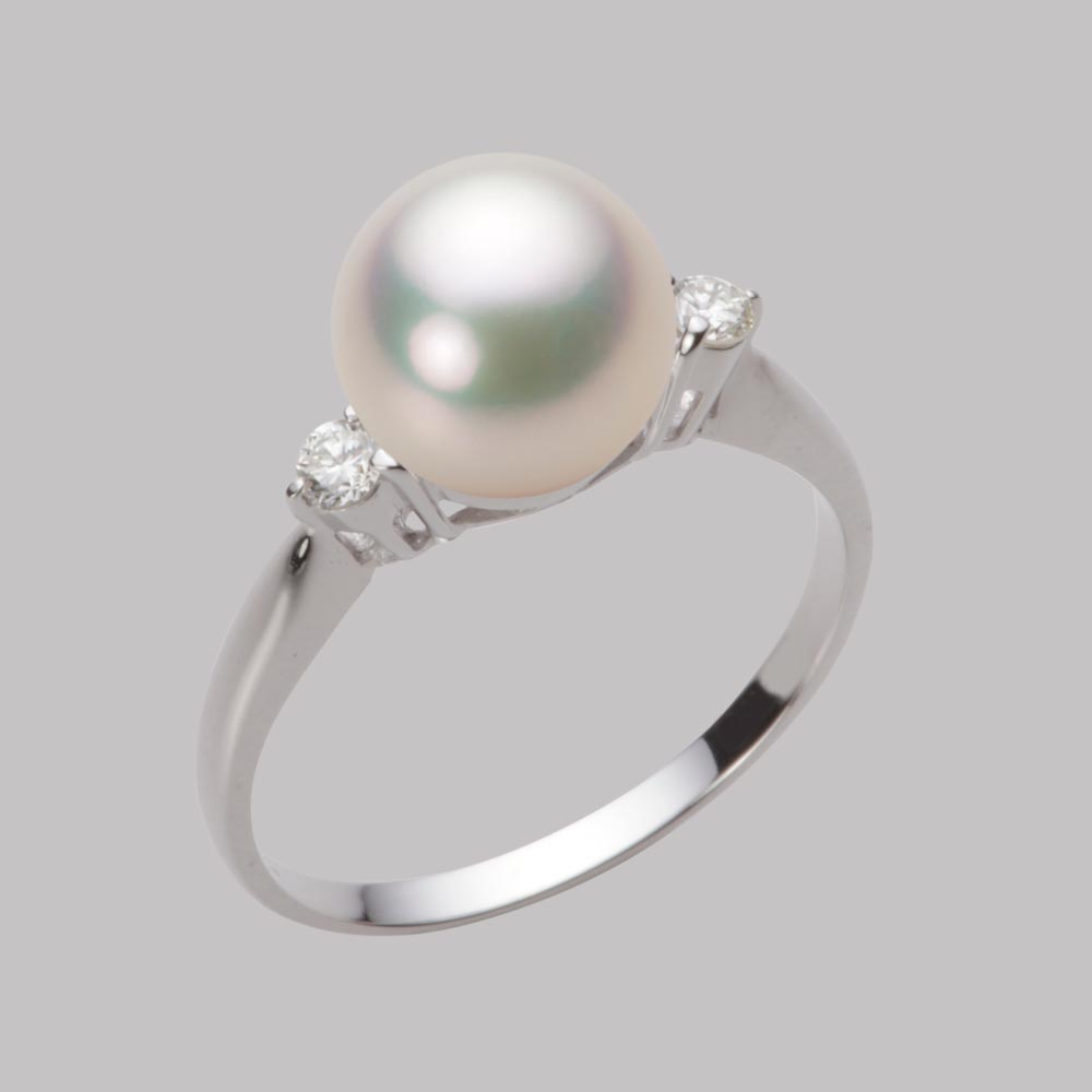 8.5mmアコヤ真珠リング（シャンパンホワイト）