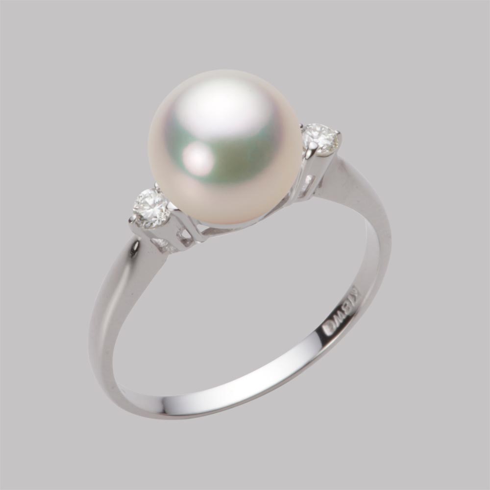 8.5mmアコヤ真珠リング（シャンパンホワイト）