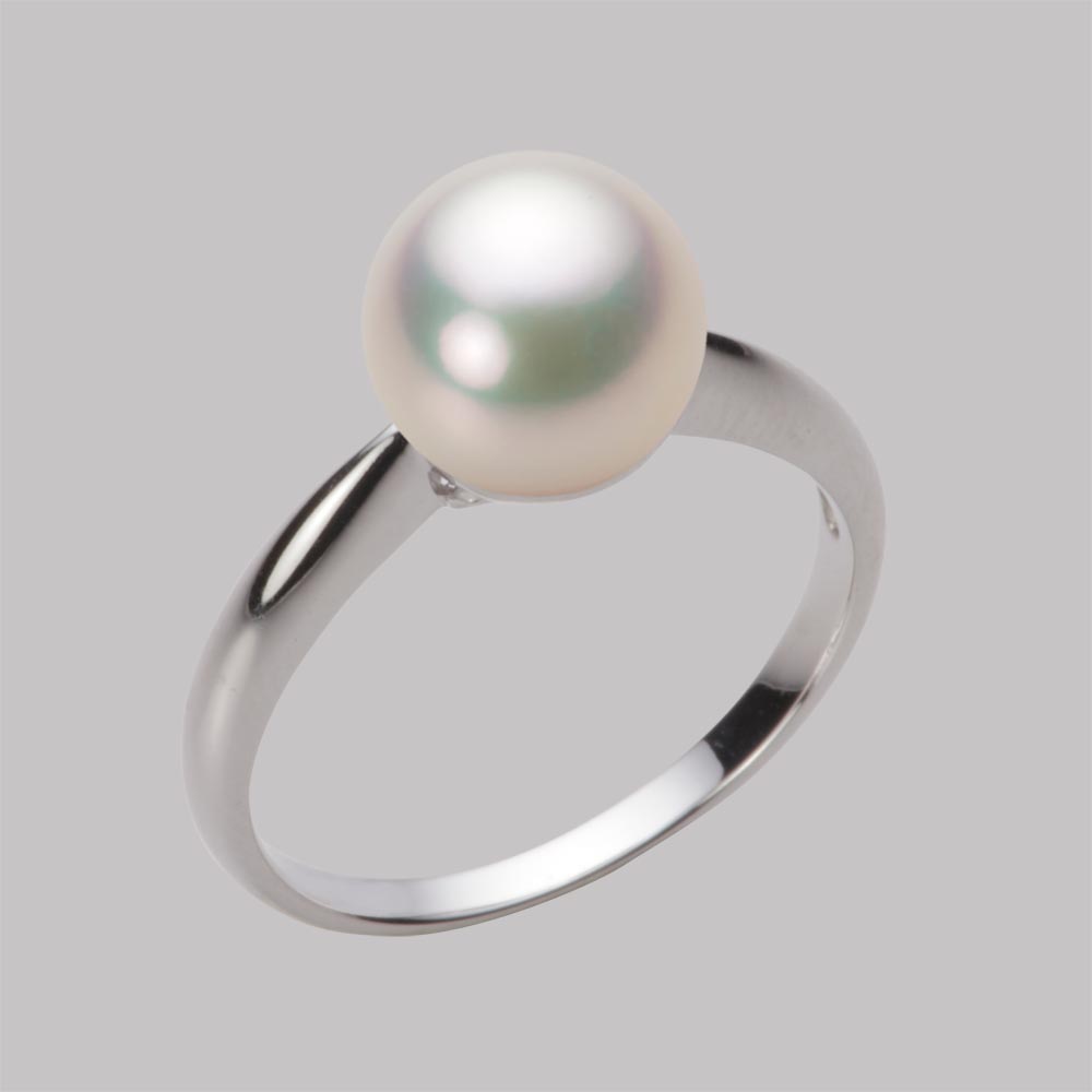 8.5mmアコヤ真珠リング（シャンパンホワイト）